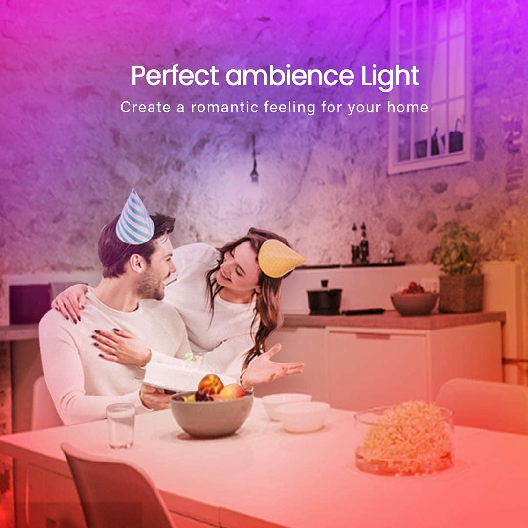 50 FT Bluetooth LED Strip Lights with Music Sync, Color Changing Lighting for Bedroom, Controlled via App, Remote, and Microphone